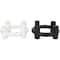 CosmoLiving by Cosmopolitan 8" Black & White Ceramic Geometric Circle Taper Candle Holder Set